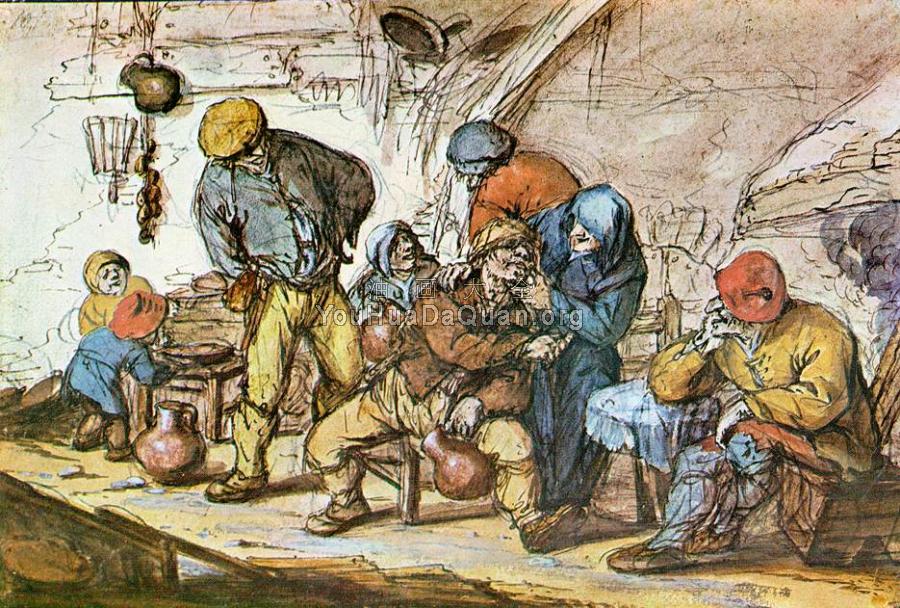 Scene in the Tavern - 阿德里安·扬斯·范·奥斯塔德